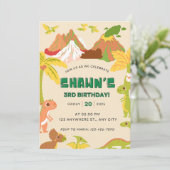 Invitation DInosaur Thème Garçon fête d'anniversaire (Debout devant)