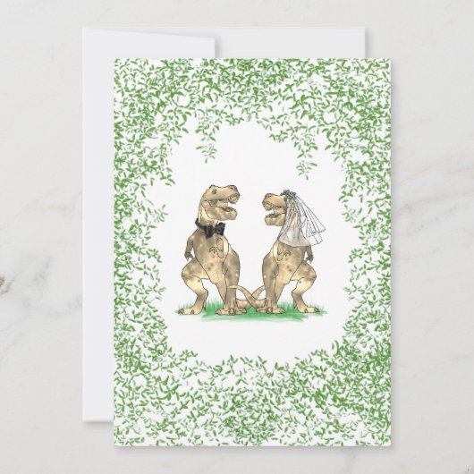 Invitation Dinosaur Thème Mariage (Dos)