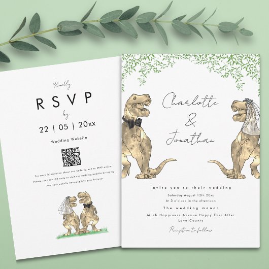 Invitation Dinosaur Thème Mariage