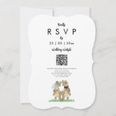 Invitation Dinosaur Thème Mariage QR Code (Dos)