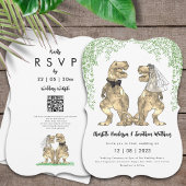 Invitation Dinosaur Thème Mariage QR Code