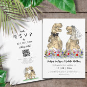 Invitation Dinosaur Thème Mariage QR Code