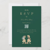 Invitation Dinosaur Thème Mariage Vert (Dos)