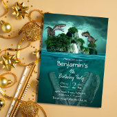 Invitation Dinosaur thème moderne 4ème anniversaire