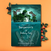 Invitation Dinosaur thème simple moderne 1er anniversaire