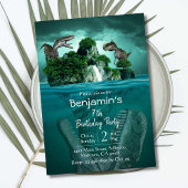 Invitation Dinosaur thème simple moderne 7ème anniversaire