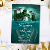 Invitation Dinosaur thème simple moderne 8e anniversaire