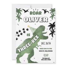 Dinosaur Trois Rex 3e anniversaire fête T-Rex Invi