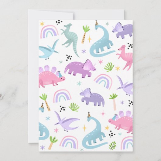 Invitation Dinosaur Trois Rex 3e fête d'anniversaire (Dos)