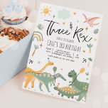 Invitation Dinosaur Trois Rex 3e fête d'anniversaire<br><div class="desc">Dinosaur Trois Rex 3e Anniversaire Invitation Tous les modèles sont © PIXEL PERFECTION PARTY LTD</div>