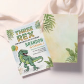 Invitation Dinosaur Trois Rex 3e fête d'anniversaire