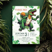 Invitation Dinosaur Trois Rex 3e fête d'anniversaire