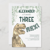 Invitation Dinosaur Trois Rex 3e fête d'anniversaire (Devant)