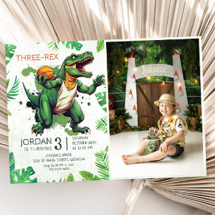 Invitation Dinosaur Trois Rex 3ème Anniversaire Photo