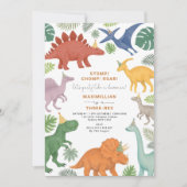 Invitation Dinosaur Trois Rex Boy Anniversaire (Devant)