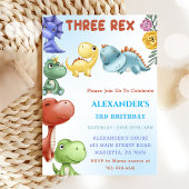 Invitation Dinosaur Trois Rex fête d'anniversaire