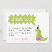 Invitation Dinosaur Tutu Merci Anniversaire Pink Tutu (Devant)