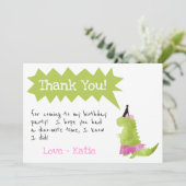 Invitation Dinosaur Tutu Merci Anniversaire Pink Tutu (Debout devant)
