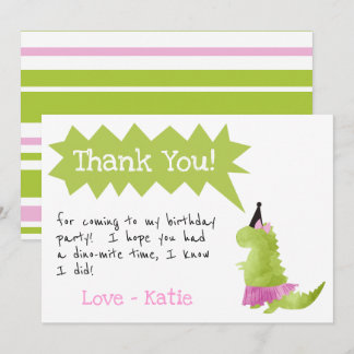 Invitation Dinosaur Tutu Merci Anniversaire Pink Tutu