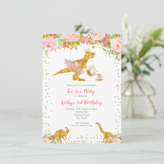 Invitation Dinosaur Tutu Tea-Rex Tutu (Debout devant)