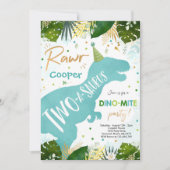 Invitation Dinosaur Two-A-Saurus Party Dinosaur 2nd Birthday (Devant)