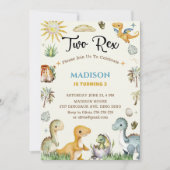Invitation Dinosaur Two Rex Boy (Devant)