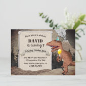 Invitation Dinosaur & Volcano Prehistory Boys Anniversaire (Debout devant)