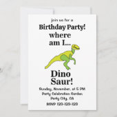 Invitation Dinosaur Where Am I Funny Birthday Party (Devant)