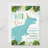Invitation Dinosaur Wild One Birthday Boy Dinosaur Anniversai (Devant)
