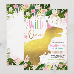 Invitation Dinosaur Wild Un Anniversaire Dinosaure Rose Anniv
