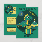 Invitation Dinosaure (Devant / Derrière)