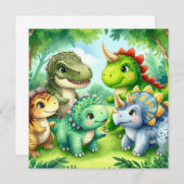 Invitation dinosaure (Devant / Derrière)