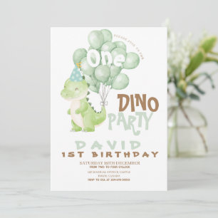 Invitation Dinosaure 1er Anniversaire Ballons