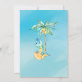 Invitation Dinosaure à couver mignon bébé garçon douche Invit (Dos)