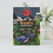 Invitation Dinosaure, Anniversaire Dinosaure (Debout devant)