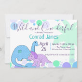 Invitation Dinosaure Anniversaire Fête sauvage et une fête dé (Devant)