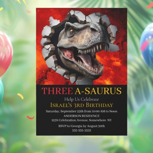 Invitation Dinosaure anniversaire imprimable