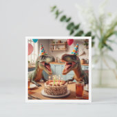 Invitation Dinosaure anniversaire invitation, Velociraptor (Debout devant)