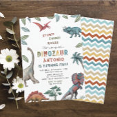 Invitation Dinosaure aquarelle estomac chompe roar partie ann