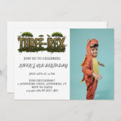 INVITATION DINOSAURE AVEC PHOTO PERSONNALISÉE (Devant / Derrière)