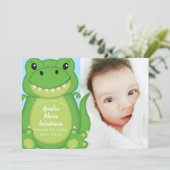 Invitation Dinosaure Baby shower T-Rex (Debout devant)