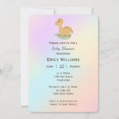 Invitation Dinosaure Bébé Sur Pastel Abstrait (Devant)