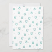 Invitation Dinosaure bleu. Dino amusant pour les enfants. Béb (Dos)