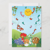 Invitation Dinosaure Bleu et Vert de rôti fête d'anniversaire (Dos)