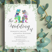 Invitation Dinosaure coloré Mariage à thème