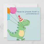 Invitation Dinosaure coloré-Thème 3ème anniversaire (Dos)