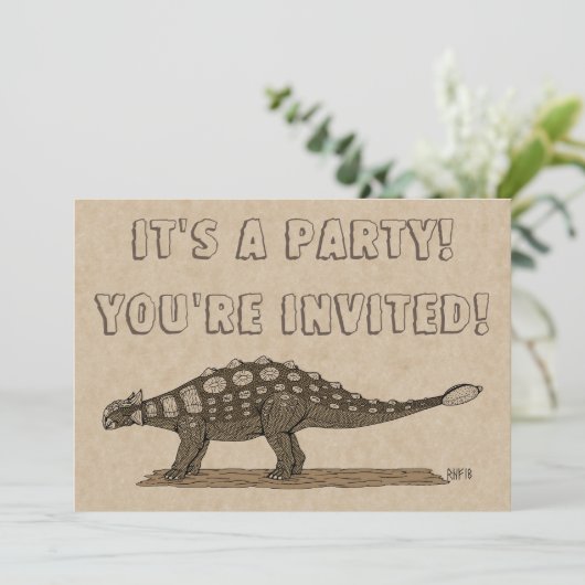 Invitation Dinosaure crétacé (Debout devant)