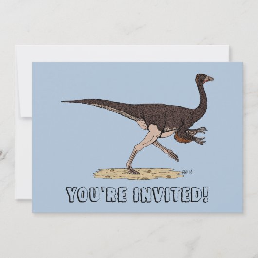 Invitation Dinosaure Crétacé Ornithomimus (Devant)