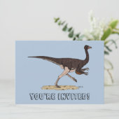 Invitation Dinosaure Crétacé Ornithomimus (Debout devant)
