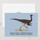 Invitation Dinosaure Crétacé Ornithomimus (Devant / Derrière)